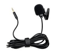 Microphone cravate stéréo, mini-micro filaire, prise 3,5 mm, pour carte son, appareil photo, PC, ordinateur de bureau, 2 mètres