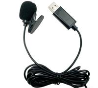 Microphone cravate USB, câble de 2 m, micro omnidirectionnel et lecture, son stéréo clair, pour voiture, DVD, PC, smartphone