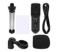 Microphone de bureau à réponse en fréquence étendue, microphone d'enregistrement compatible avec trépied pliable, diaphragme de 16 mm et