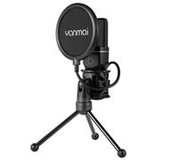 Microphone de bureau sans fil Tuyin SF-777W 2,4 GHz avec éclairage RVB et filtre anti-pop - X1R