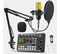 Microphone de carte son dédié for la diffusion en direct, F998 avec Interface Audio (en option) effets mixage DJ, changeur voix Débutants et professionnels(4)