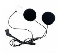 Microphone de casque de moto pour systèmes d'interphone Cardo - Design câblé et cordon flexible, câble audio de 1 mètre, construction en éponge noire (B)