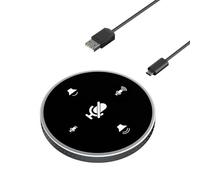 Microphone de conférence USB avec haut-parleur, haut-parleur omnidirectionnel à double canal, micro d'ordinateur avec prise de voix à 360 °