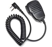 Microphone de haut-parleur avec PTT et clip rotatif - Pour appareils radio - Compatible avec Midland G7 Pro G8 G9 pro M24 2 broches