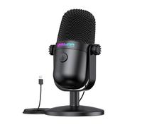 Microphone de Jeu avec Suppression du Bruit et Bouton muet, Microphone à condensateur USB pour Streaming/Enregistrement, Design Ultra Compact, Compatible avec PC/Mac/PS4/PS5, Podcast/Youtube/Twitch