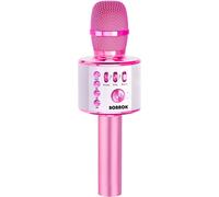 Microphone de karaoké 3 en 1 sans Fil Bluetooth pour Enfants, Haut-Parleur pour Enfants, Microphone KTV Portable pour la Maison, Compatible avec Les appareils Android Bluetooth (Rose Clair)