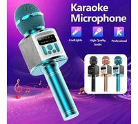 Microphone de karaoké, microphone portatif avec haut-parleur, convient comme cadeau de Noël et d'anniversaire, ce microphone peut être utilisé pour chanter sur téléphone, pour des performances en dire
