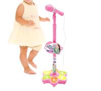 Microphone de Karaoké pour - Kit de Performance sans Fil 100x21cm Jouet Effet Lumineux Design avec Support Réglable | Jouet de Microphone Chant Coloré pour Fête D'anniversaire Scolaire Meme