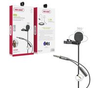 microphone de Lavalier 2 en 1 avec répartiteur 3,5 mm - Noir KP34203