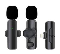 Microphone de Lavalier sans Fil pour iPhone/iPad - Mini Micro Pro à Clip pour L'Enregistrement Vidéo - Double Micro avec Synchronisation Automatique pour Youtube/Vlogging/Interviews - Plug and Play
