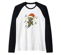 Microphone de Noël avec Bonnet de Père Noël Manche Raglan