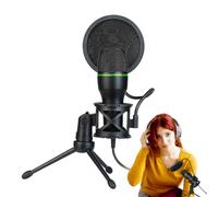 Microphone de podcast - Kit de microphone de transmission USB, configuration audio PC PLOY & PRUNY PC | Microphone d'enregistrement vocal, chat de jeux, capture de son clair | Support réglable