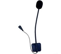 Microphone de rechange souple avec suppression du bruit pour casques Cardo - Câblage plaqué argent - Noir - 30 cm de long - Compatible avec les casques intégraux et hors route - Installation facile