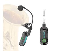 Microphone de saxophone sans fil 2,4 G, microphone de guitare acoustique sans fil avec émetteur et récepteur, signal stable de 30 m pour saxophone, cor français, trompette, trombone Live Shows