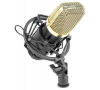Vonyx Microphone à condensateur CM400 – Grand diaphragme, faible distorsion, 3,5 mm – Noir et Or