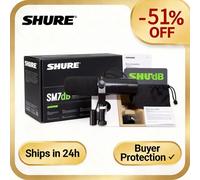 Microphone de studio dynamique cardioïde professionnel Shure SM7dB pour enregistrement et performance en direct - Accessoires de microphone inclus SM7DB
