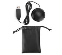 Microphone de surface à réduction de bruit, solution compacte et portable pour une capture audio de haute qualité lors des réunions.