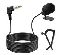 Microphone de Voiture 3,5 mm, Micro Externe pour Bluetooth Stéréo DVD Radio, Micro de Rechange avec Autocollant de Fixation, Pince en U, Plug-and-Play, Compatible avec Sony Pioneer JVC Alpine(3m)