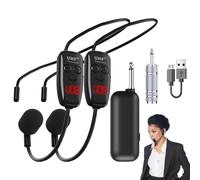 Microphone d'écouteur sans Fil - Rechargeable Professionnel, Utilisation à Double Main et Main de Main | sans Fil d'annulation de Bruit pour de Larges Voix, Conversation publique, Cours