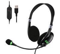 Microphone d'enregistrement à condensateur Ultra-large, casque filaire USB, casque d'écoute pour la parole, enseignement en ligne, Center d'appels