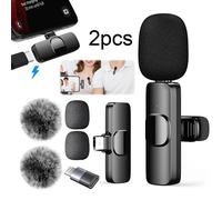 Microphone d'enregistrement vidéo 2 en 1,charge de Type C,2.4G,Intelligent,suppression du bruit,pour iPhone,ordinateur,États-unis