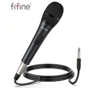 Microphone dynamique, microphone à main filaire avec interrupteur marche/arrêt et câble amovible de 4,5 m, pour karaoké, conférence, représentation, mariage - FIFINE K6 ABS
