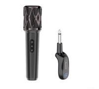 Microphone dynamique sans fil rechargeable 2,4 G avec suppression du bruit et récepteur rotatif pour discours mariage et système de sonorisation Noir Batterie 20 heures 30 m (un microphone)