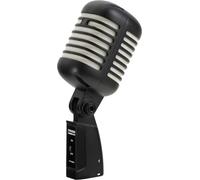 Pronomic DM-66BK/WH Microphone Dynamique Vintage pour Chant Micro Vocal Classique rétro (réponse en fréquence : 50-16 000 Hz, boîtier Solide moulé sous Pression) Noir/Blanc
