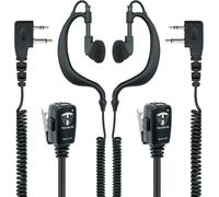 Microphone Écouteur Enveloppant avec Double Câble Spiralé 2 pin Midland Talkie-walkie Compatible avec G7 Pro G8 G9 Pro M48 M99 XT30 XT50 XT70 Surveillance Sécurité Airsoft (2 pièces)