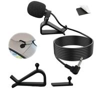 Microphone Externe 3,5 mm pour Voiture - Micro Cravate Compatible avec Autoradio Bluetooth JVC, Kenwood, Sony, Alpine - Câble de 3 m, Plug-and-Play, Kit Main Libre pour Poste Radio Voiture Bluetooth