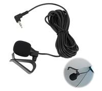 Microphone Externe pour autoradio 3,5 mm Compatible avec Sony Kenwood Alpine JVC et Pioneer, Câble de 3 m, fiche coudée 3,5 mm, Compatible avec Les autoradios GPS, Bluetooth et DVD