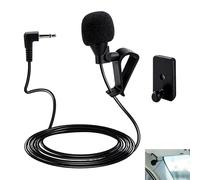 Microphone Externe Voiture 3,5 mm, pour Micro Autoradio, Compatible JVC Kenwood Sony Alpine, Micro Voiture Câble 3 m, Clip de Fixation en U et Autocollant, Plug and Play Appels Mains Libres Bluetooth