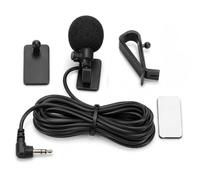 Microphone Filaire pour Autoradio 3,5 mm, Micro Cravate, Comprend des Autocollants Et Une Pince en Forme De U. Externe Mic pour Sony, Pioneer, Kenwood, Jvc, Boss, Alpine, Plug-and-Play, Câble 3 M