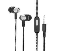 Microphone filaire - Support ergonomique intra-auriculaire de 3,5 mm | Écouteurs de sport de basse à bobine dynamique 32dB, Écouteurs de jeu antidérapants pour l'entraînement Vidéoconférence Zoom