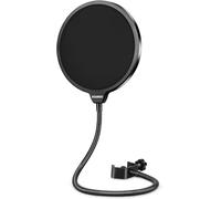 Microphone Filtre Anti-Pop,Avec Double Couche Son Bouclier Guard Vent Popfilter Pour Blue Yeti Et Studio Studio D'Enregistrement(Noir)