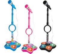 Microphone for Kids - All in One Microphone Stand for Kids, Kid Microphones with Adjustable Stand, Speaker, Colorful LED, Applicable to Phones, Mp3 (3Pcs)