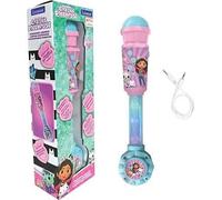 Microphone Gabby et la maison magique avec tube lumineux, enceinte (entrée auxiliaire), mélodies et effets sonores