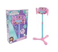 Lexibook, Gabby et la Maison Magique, Enceinte Bluetooth Lumineuse sur Pied pour Enfant, Jeu Musical, Hauteur Ajustable, Effets Lumineux, 2 Microphones Inclus