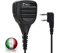 Microphone Haut-Parleur IP54 avec PTT Compatible avec UV 5R Radio CB Midland 2 Pin Kenwood Midland G10 G11 Clip 360°Jack 3,5 mm Talkie walkie Professionnel Longue portée.[W15]