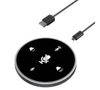Microphone haut-parleur omnidirectionnel USB 360 pour ordinateur, compatible avec Skype, la VoIP, le streaming, les webinaires et les entretiens.