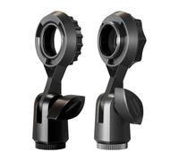 Microphone Holder -Microphone Holder, Microphones Holders For Stand, Universal Podcast Mount, 100x40x40mm + Thread Converter, High Density ABS Construction, For Travel Streaming & School