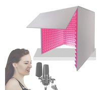 Microphone Isolation Shield, Portable Vocal Recording Booth, Sound Isolation Room for Home Studio, High Density Absorbent Foam, Desktop Soundproof Cover, Easy to Assemble