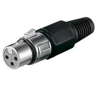 Microphone jack, 3-pins, black locking mechanism