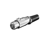 Microphone jack, 3-pins, goldpin locking mechanism & screwed pull-relief 11959