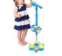 Microphone jouet - Appareil de chant sans fil avec lumières multicolores - Kit karaoké avec support intégré - Pour d'âge préscolaire, fête d'anniversaire, événements scolaires