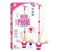 Microphone jouet avec lumière interactive, support réglable et jouet