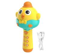 Microphone jouet pour - 2 en 1 en forme de poule avec modificateur vocal amusant, jouet musical rechargeable avec LED - pour garçons et filles, fête, maison de Noël anniversaire