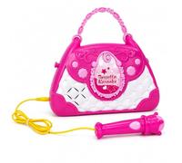 Microphone jouet pour fille, microphone karaoké avec connexion MP3, smartphone, haut-parleur, bases musicales, design sac à main, sac à main, karaoké avec microphone, jouet fille, microphone rose (a)
