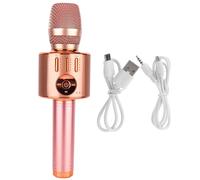 Microphone karaoké avec haut-parleurs stéréo acoustiques de précision et lumières LED, son audio de qualité et effets vocaux pour un chant