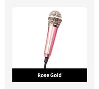 Microphone karaoké KTV portable,mini stéréo,studio,téléphone intelligent,ordinateur portable,PC,bureau,déterminer l'audio,3.5mm - Type Rose Gold